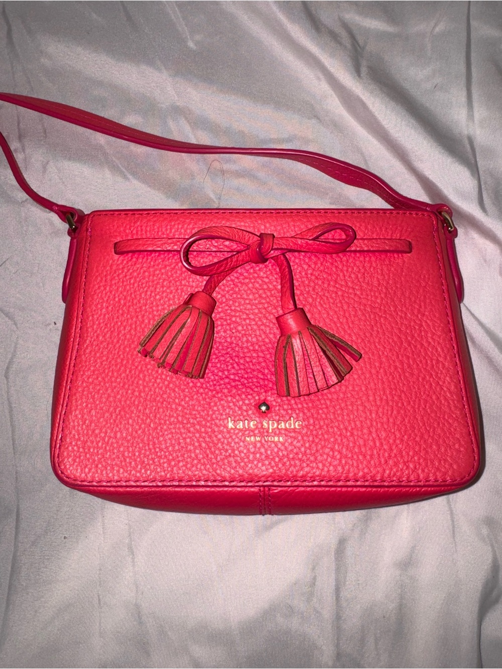 Kate spade small hot pink leather crossbody purse bag